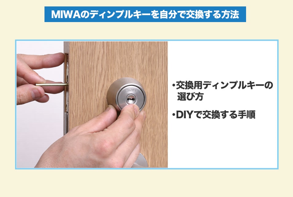 MIWA 美和ロック 鍵 交換 玄関ドア 自分で DIY ディンプルキー 勝手口